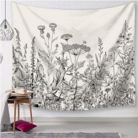 Black and White Flower Tapestry