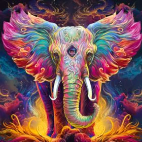 #1 Psychedelic Elephant Tapestry