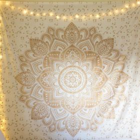 #1 Metallic Mandala Gold Tapestry