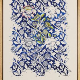 #1 Framed Canvas Blue Floral Tapestry