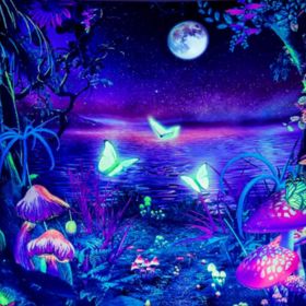 #2 Glow in The Dark Fantasy Forest Tapestry