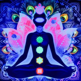 #2 Blacklight Meditation Chakra Tapestry