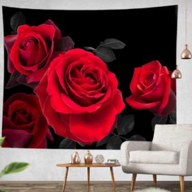 #2 Black and Red Rose Tapestry