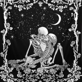 #2 The Lovers Skull Tapestry