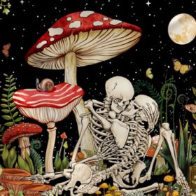 #3 Mushroom Skull Tapestry