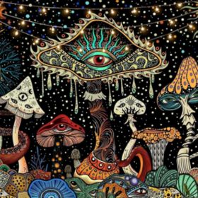 #3 Yeoiat Hippie Mushroom Wall Tapestry