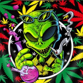 #4 Trippy Weed Marijuana Tapestry