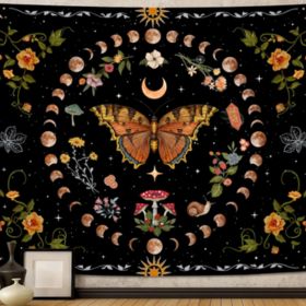 #4 Vintage Butterfly Flower Tapestry