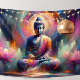 #4 Buddha Golden Lights Tapestry