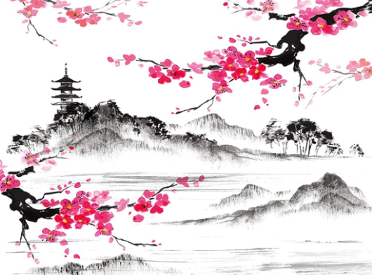 #3 Japanese Watercolor Spring Tapestry